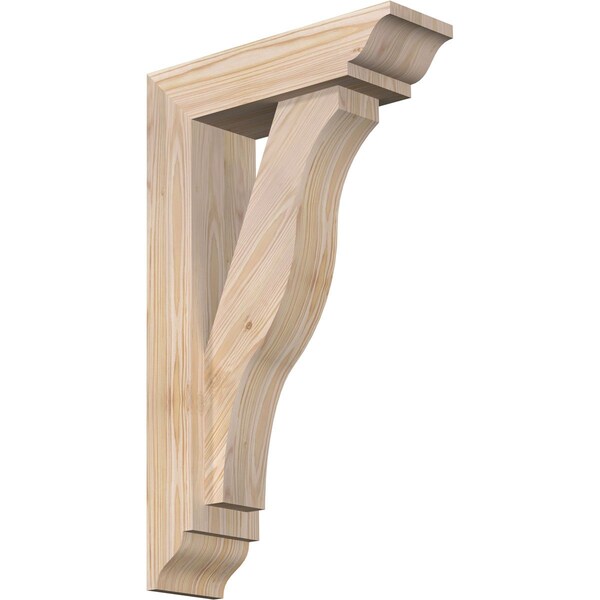 Ekena Millwork Funston Traditional Smooth Bracket w/ Offset Brace, Douglas Fir, 5 1/2"W x 18"D x 30"H BKT0604X18X30FST01SDF - main